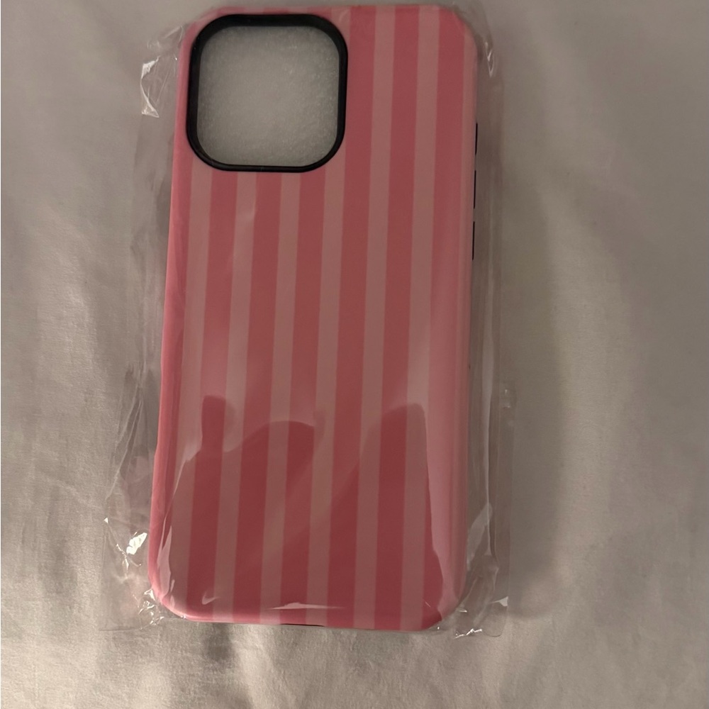 SHEIN Pink Striped Phone Case